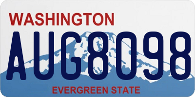 WA license plate AUG8098