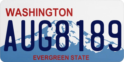 WA license plate AUG8189