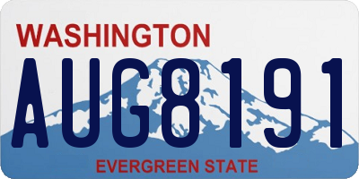 WA license plate AUG8191