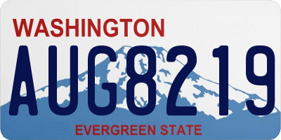 WA license plate AUG8219