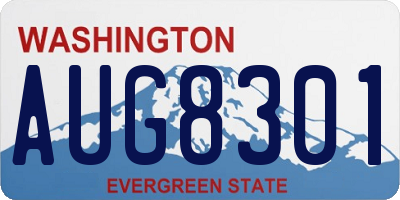 WA license plate AUG8301