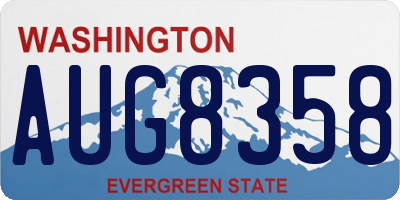 WA license plate AUG8358