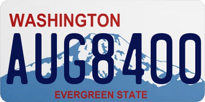WA license plate AUG8400
