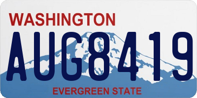 WA license plate AUG8419