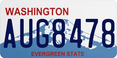 WA license plate AUG8478