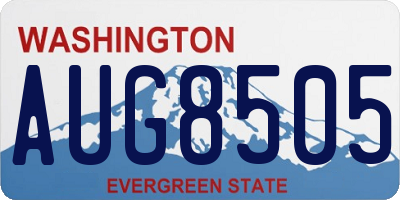 WA license plate AUG8505