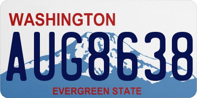 WA license plate AUG8638