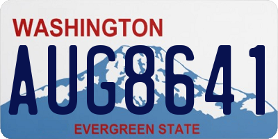WA license plate AUG8641