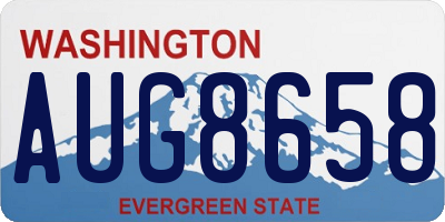 WA license plate AUG8658