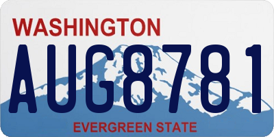 WA license plate AUG8781