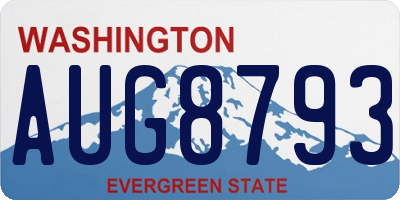 WA license plate AUG8793