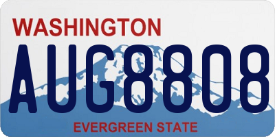 WA license plate AUG8808
