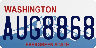 WA license plate AUG8868
