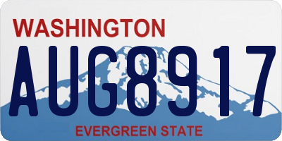 WA license plate AUG8917