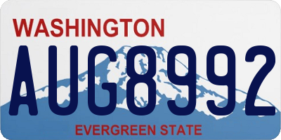 WA license plate AUG8992