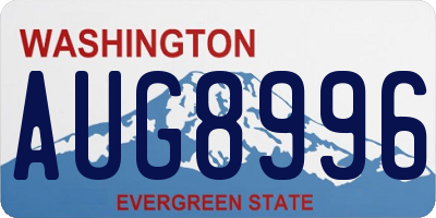 WA license plate AUG8996