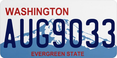 WA license plate AUG9033
