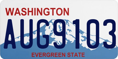 WA license plate AUG9103