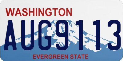 WA license plate AUG9113