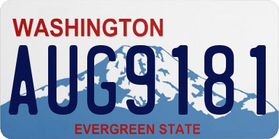 WA license plate AUG9181