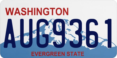 WA license plate AUG9361