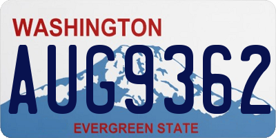 WA license plate AUG9362