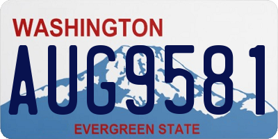WA license plate AUG9581