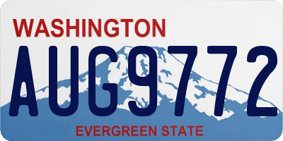 WA license plate AUG9772