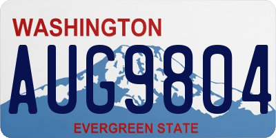 WA license plate AUG9804