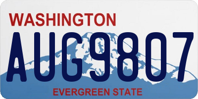 WA license plate AUG9807