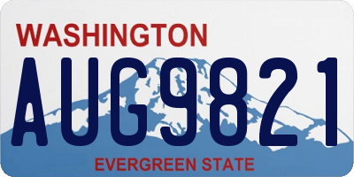 WA license plate AUG9821