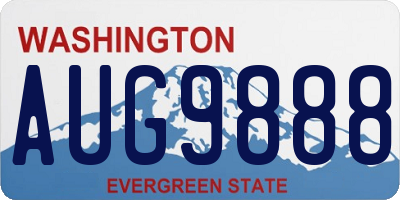 WA license plate AUG9888