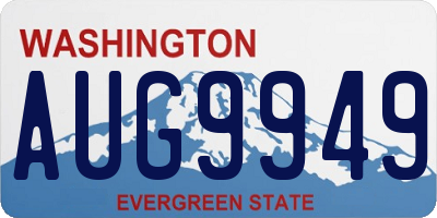 WA license plate AUG9949