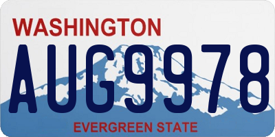 WA license plate AUG9978