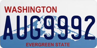 WA license plate AUG9992