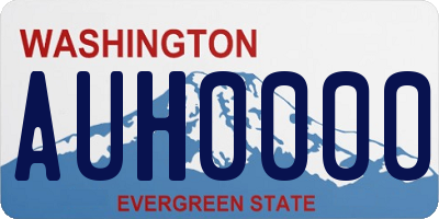 WA license plate AUH0000