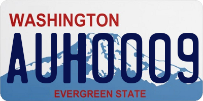 WA license plate AUH0009