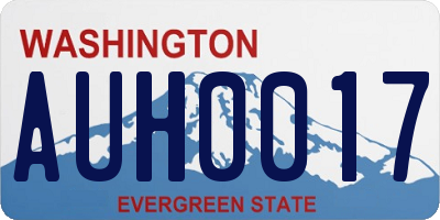 WA license plate AUH0017