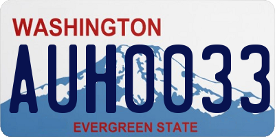WA license plate AUH0033