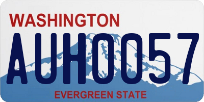 WA license plate AUH0057