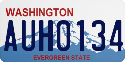 WA license plate AUH0134