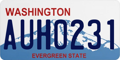 WA license plate AUH0231