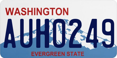 WA license plate AUH0249