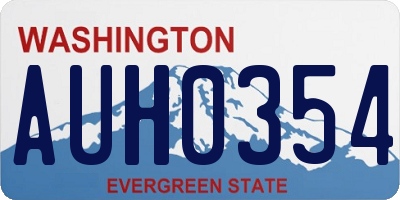 WA license plate AUH0354