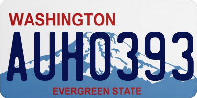 WA license plate AUH0393