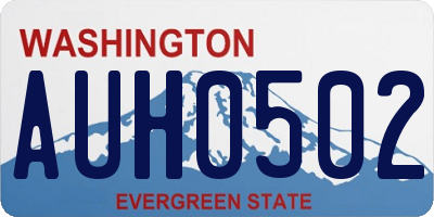 WA license plate AUH0502
