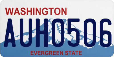 WA license plate AUH0506