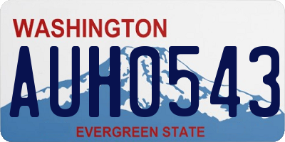 WA license plate AUH0543