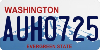 WA license plate AUH0725