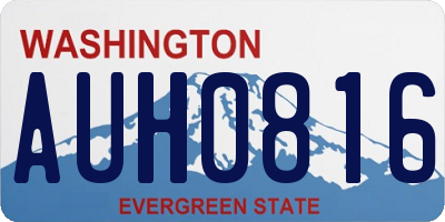 WA license plate AUH0816